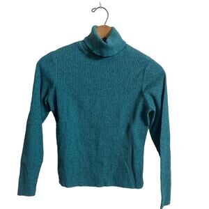 Blue Green Cotton Turtleneck size Medium